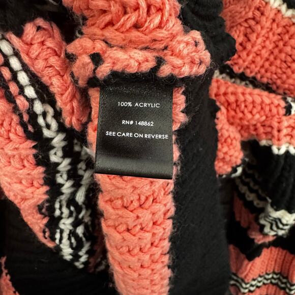 TORRID Pink Black Striped Knit SWEATER Bow Tie Back Women Size 2 - Picture 5 of 9
